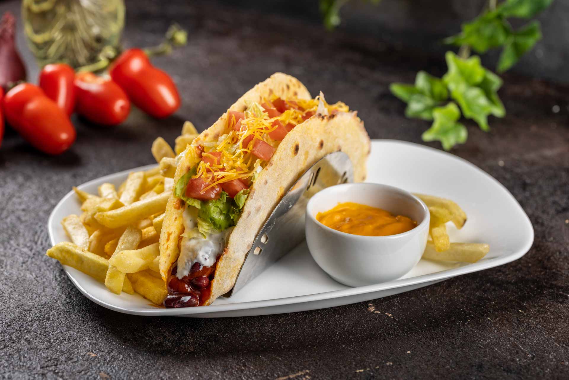 TACO WITH FRIES